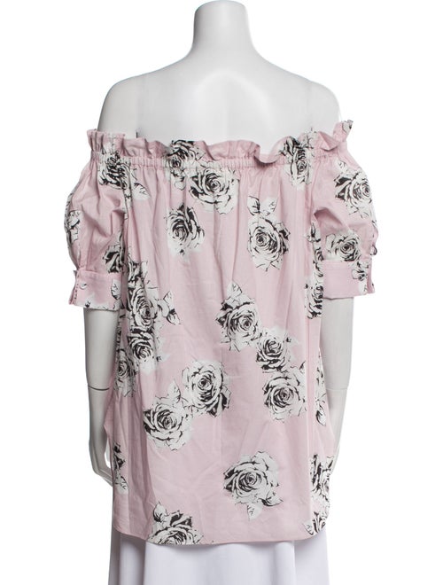 Adam Lippes Floral Print Off-The-Shoulder Blouse