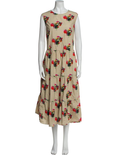 Adam Lippes Floral Print Midi Length Dress