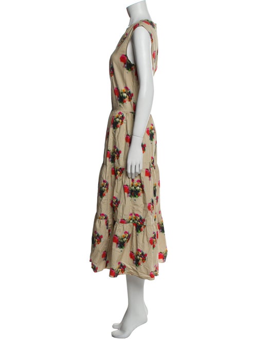 Adam Lippes Floral Print Midi Length Dress