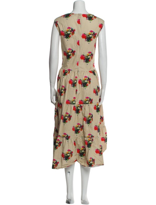 Adam Lippes Floral Print Midi Length Dress