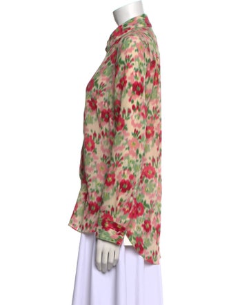 Adam Lippes Silk Printed Button-Up Top