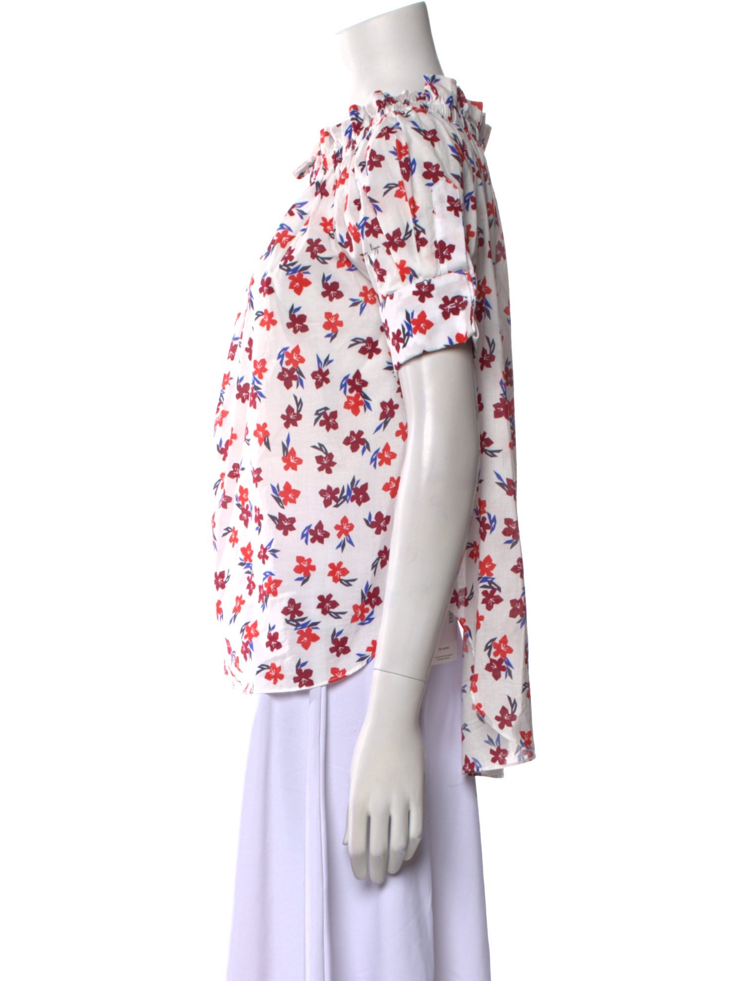 Adam Lippes Floral Print Crew Neck Blouse