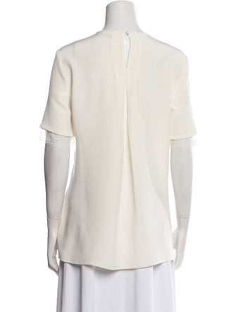 Adam Lippes Silk Bateau Neckline Blouse