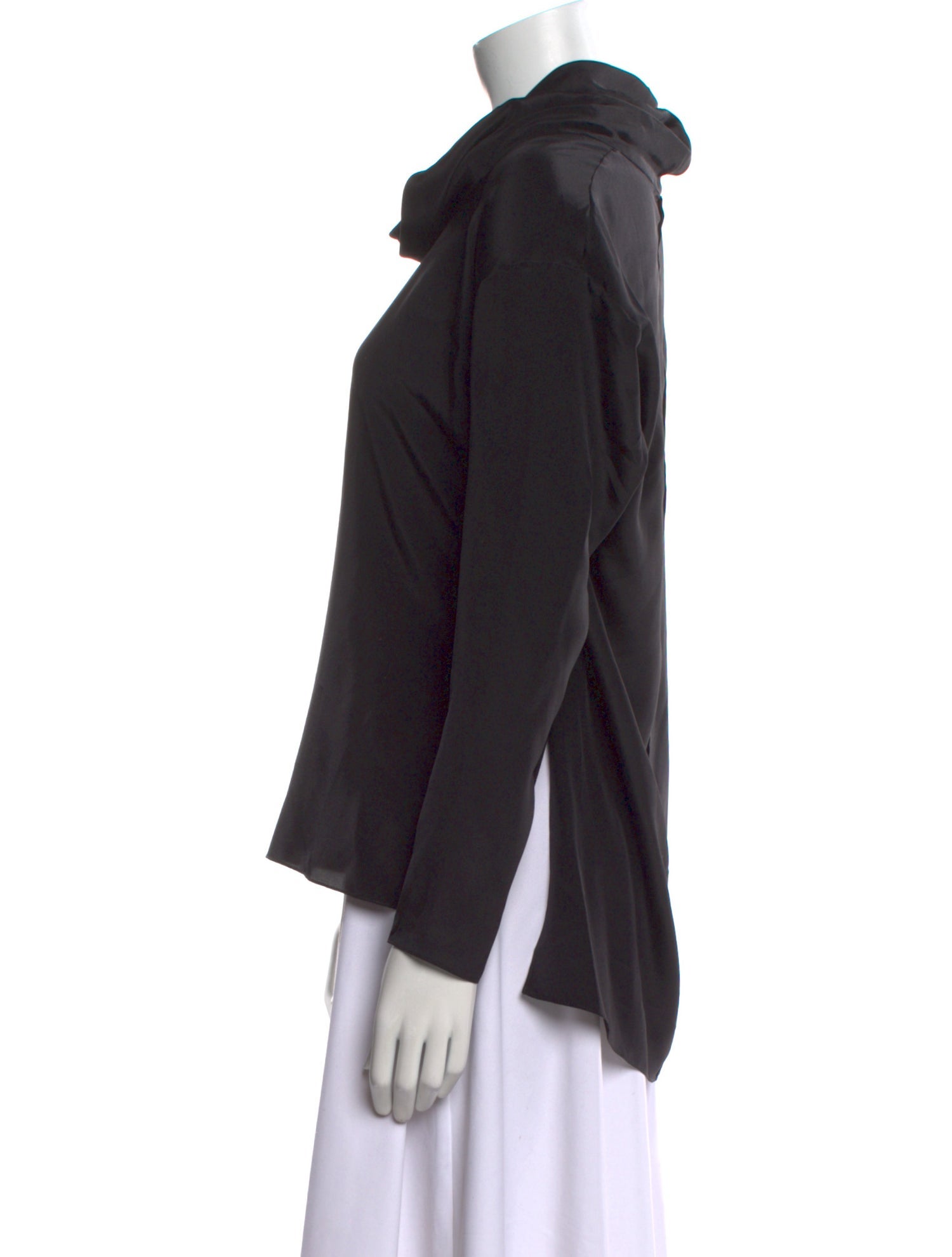 Adam Lippes Silk Cowl Neck Sweatshirt