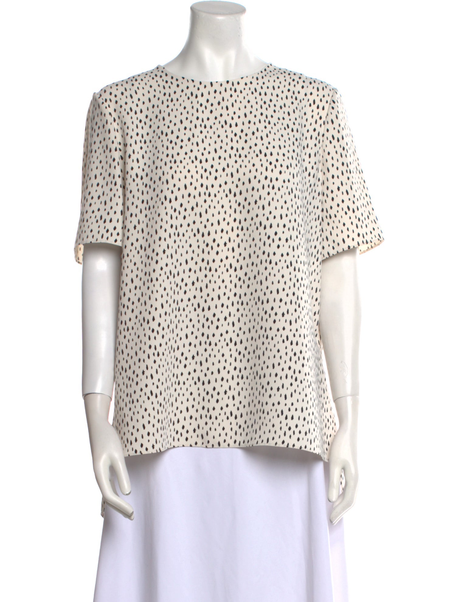 Adam Lippes Polka Dot Print Bateau Neckline Blouse