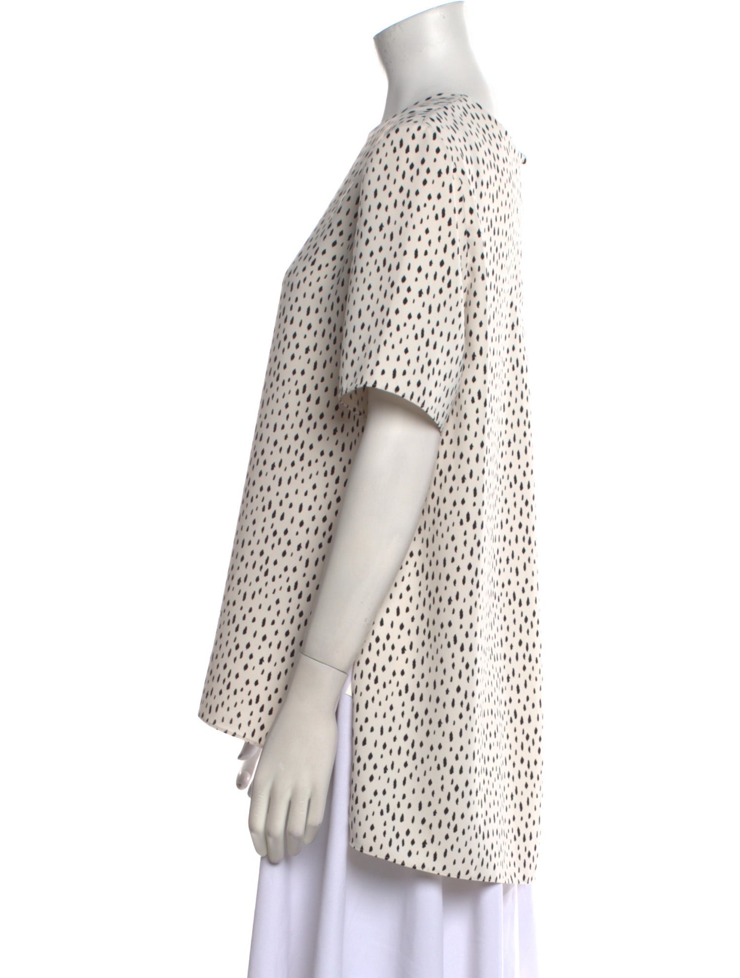 Adam Lippes Polka Dot Print Bateau Neckline Blouse