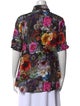 Adam Lippes Floral Print Short Sleeve Button-Up Top