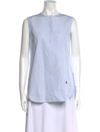 Adam Lippes Striped Crew Neck Blouse