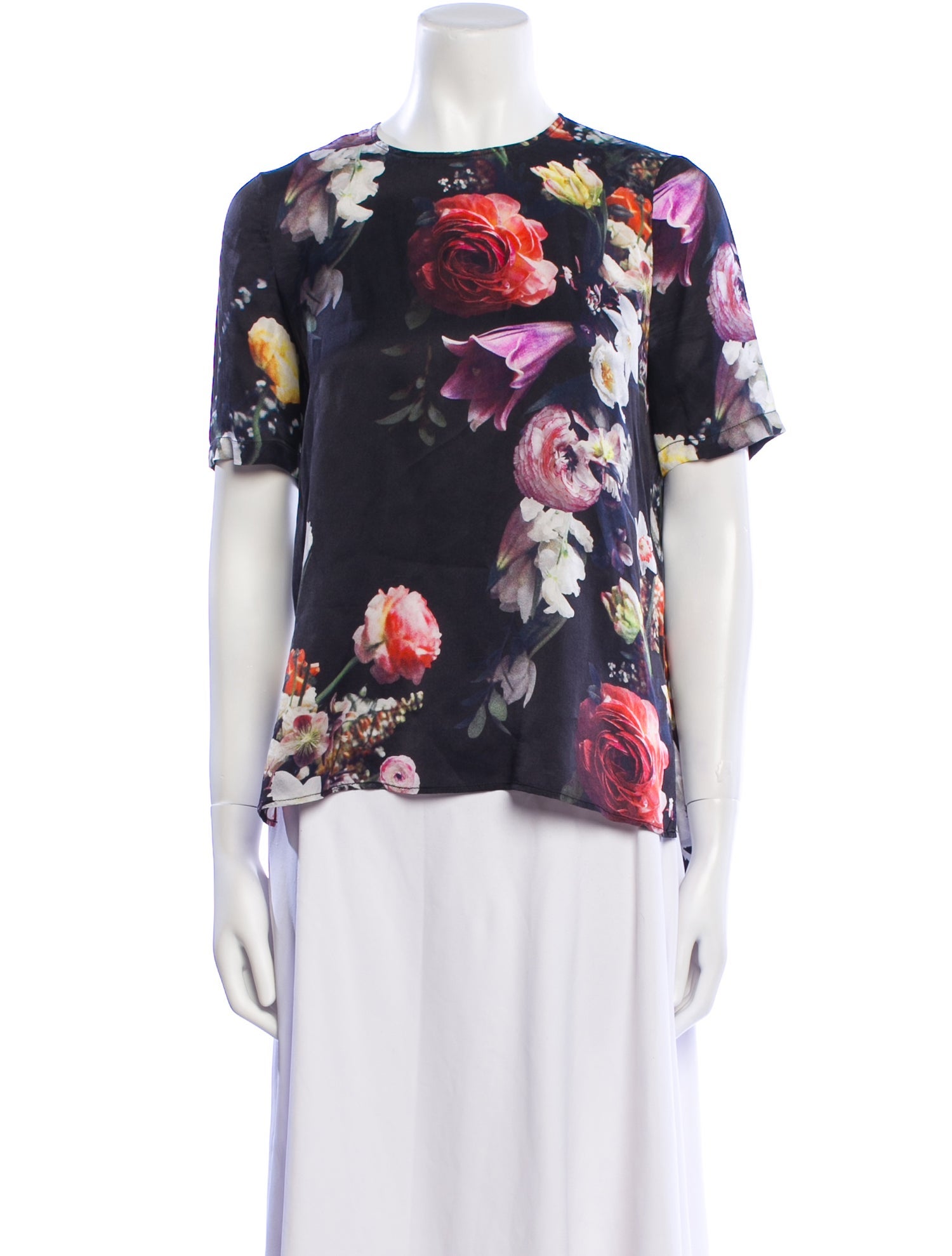Adam Lippes Floral Print Crew Neck Blouse