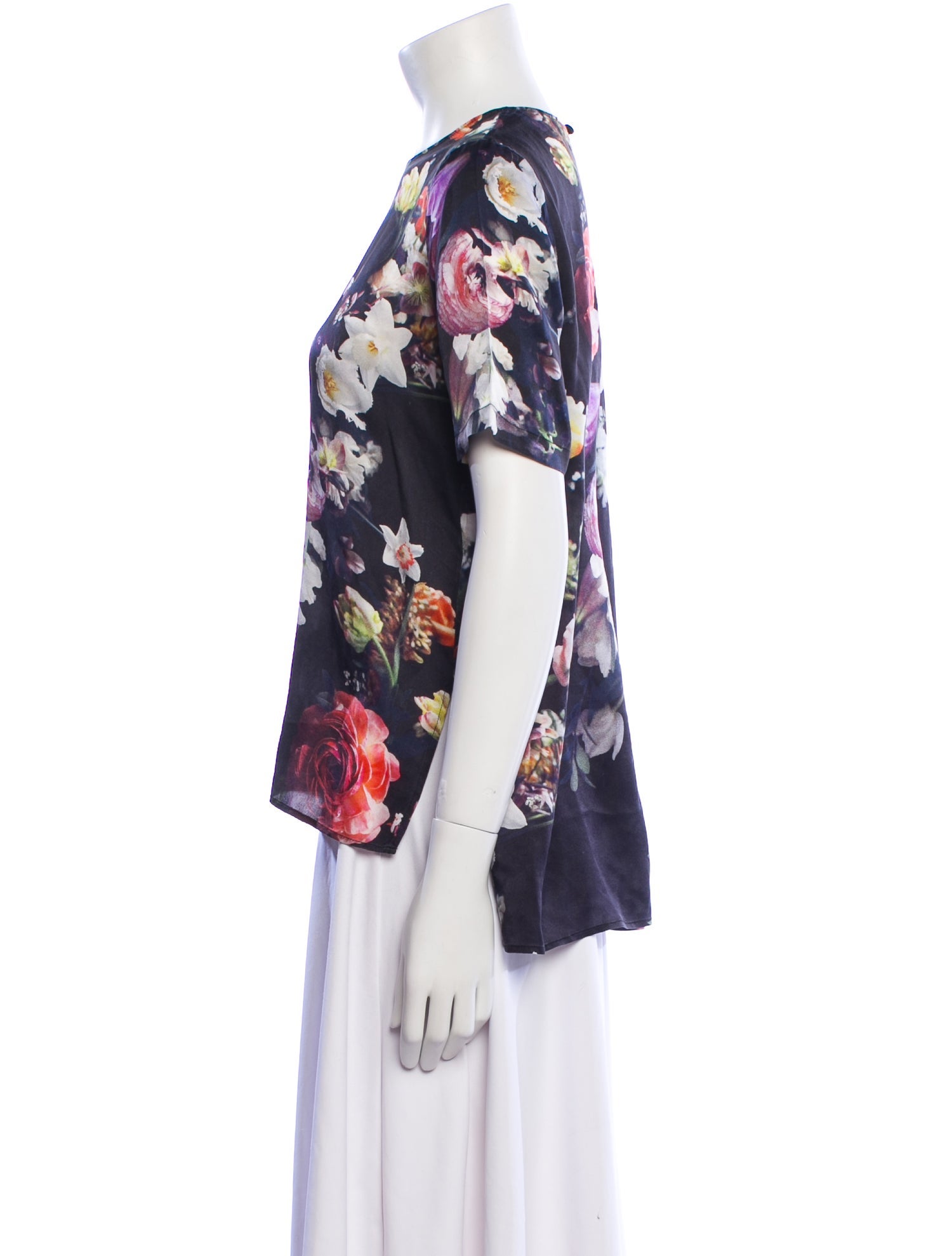 Adam Lippes Floral Print Crew Neck Blouse