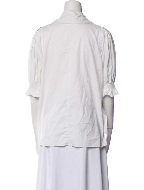 Adam Lippes Three-Quarter Sleeve Button-Up Top
