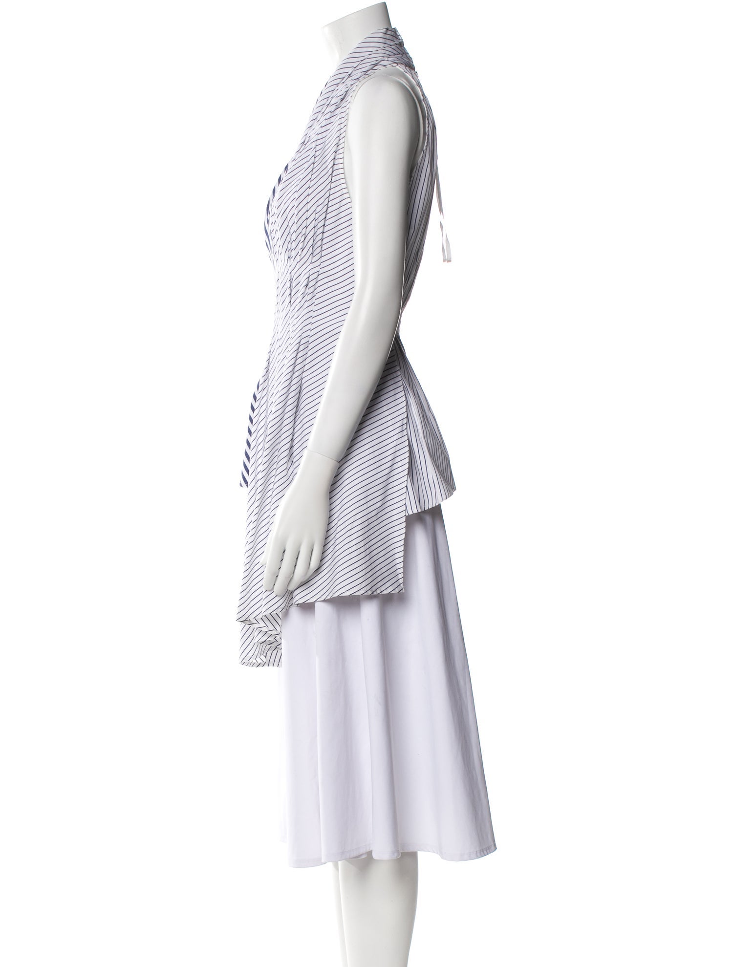 Adam Lippes Striped V-Neck Tunic