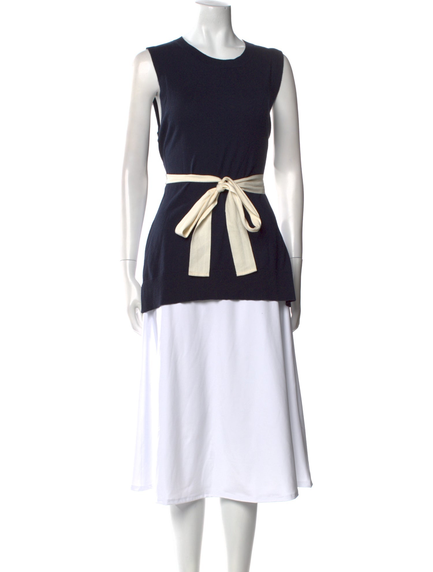 Adam Lippes Colorblock Pattern Crew Neck Tunic