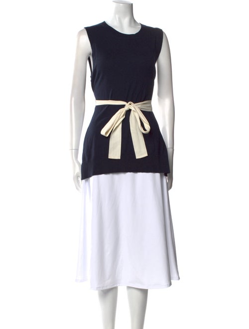 Adam Lippes Colorblock Pattern Crew Neck Tunic