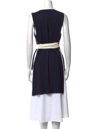 Adam Lippes Colorblock Pattern Crew Neck Tunic