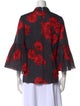 Adam Lippes Floral Print Mock Neck Blouse