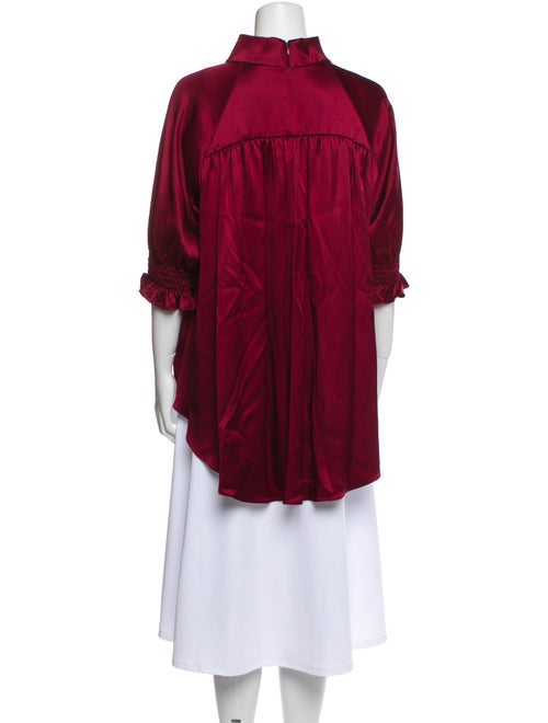 Adam Lippes Silk Mock Neck Blouse