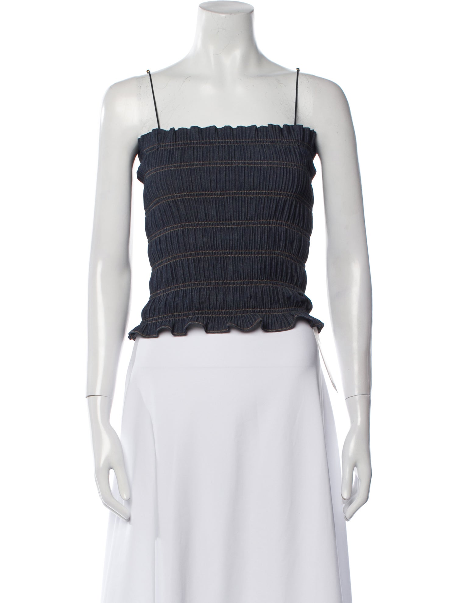 Adam Lippes Square Neckline Sleeveless Crop Top
