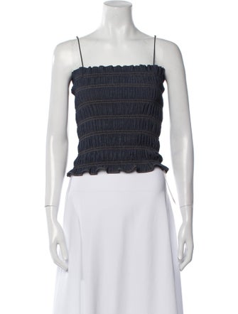 Adam Lippes Square Neckline Sleeveless Crop Top