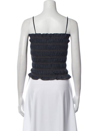 Adam Lippes Square Neckline Sleeveless Crop Top