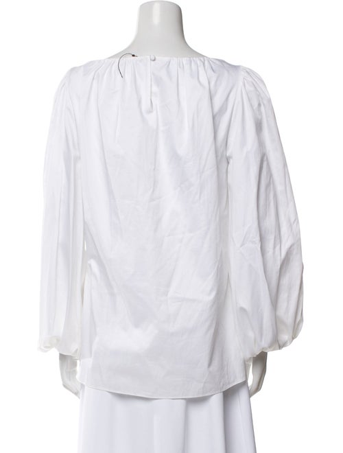Adam Lippes Bateau Neckline Long Sleeve Blouse