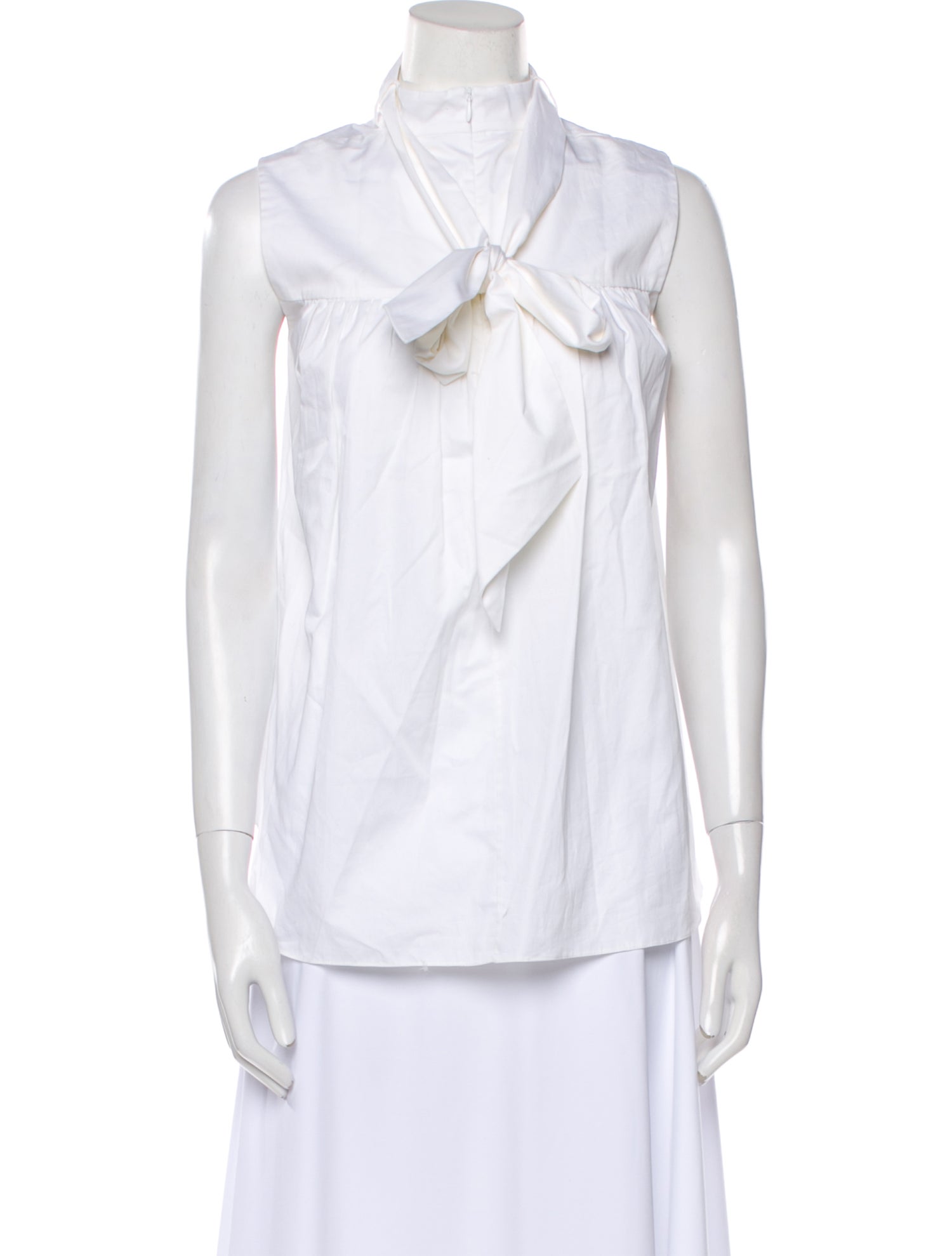 Adam Lippes Tie Neck Sleeveless Blouse