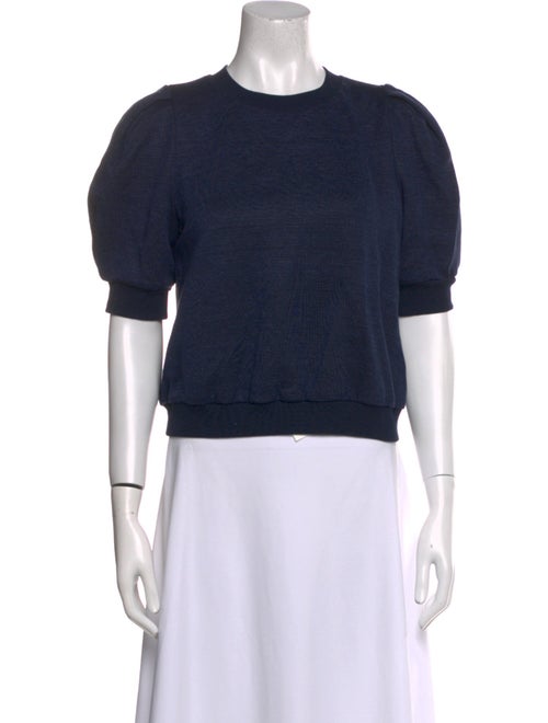 Adam Lippes Crew Neck Short Sleeve Crop Top