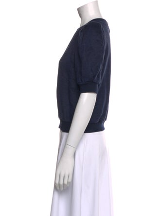Adam Lippes Crew Neck Short Sleeve Crop Top