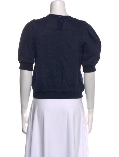 Adam Lippes Crew Neck Short Sleeve Crop Top