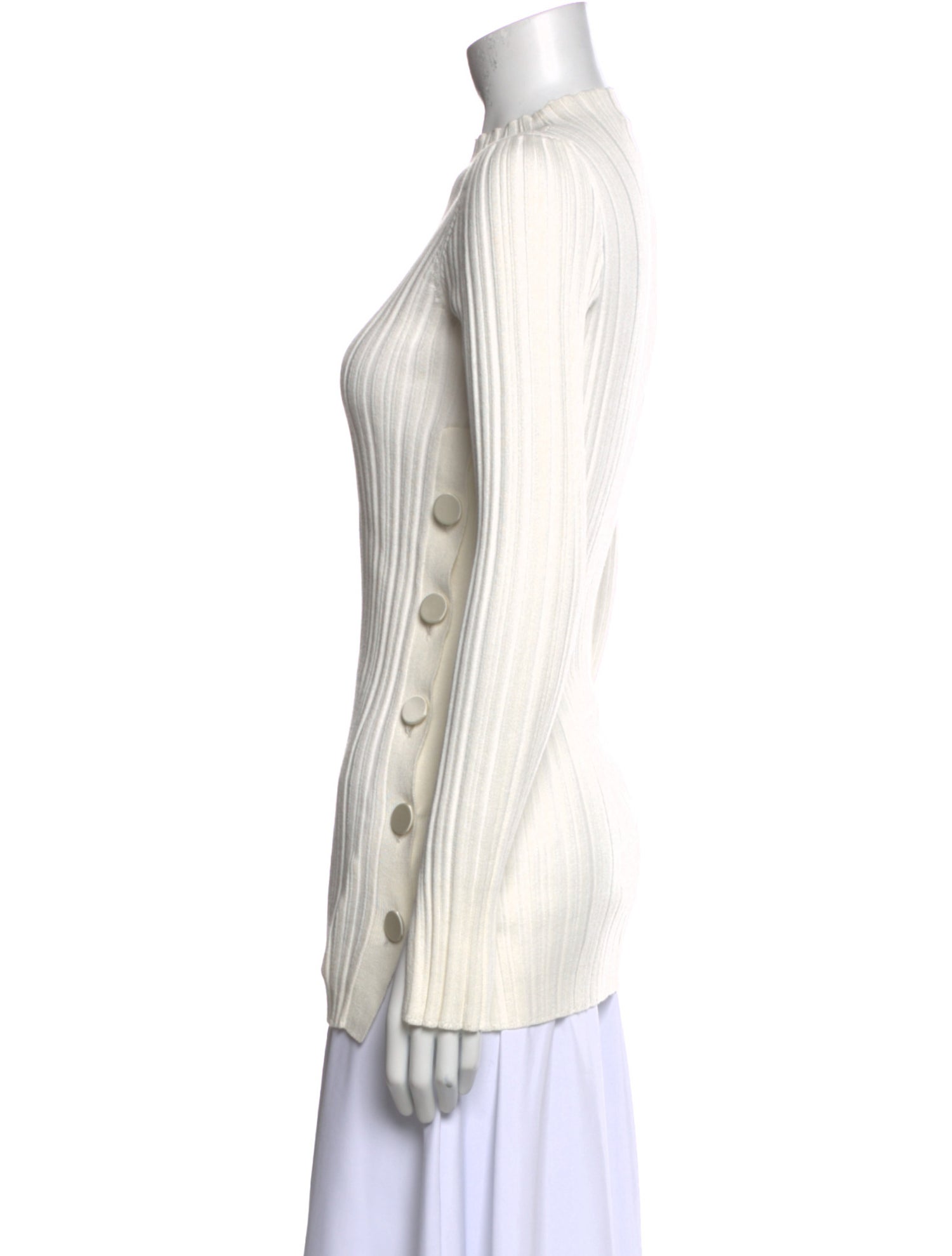 Adam Lippes Striped Mock Neck Top