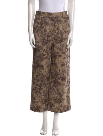 Adam Lippes Floral Print Wide Leg Pants