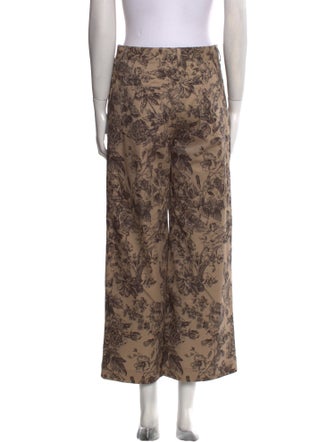 Adam Lippes Floral Print Wide Leg Pants