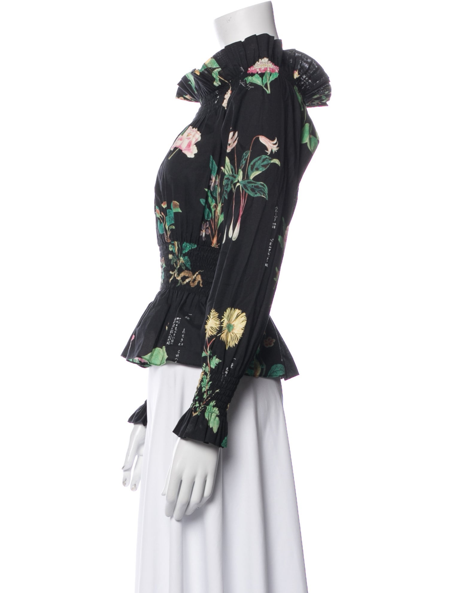 Adam Lippes Floral Print Off-The-Shoulder Blouse