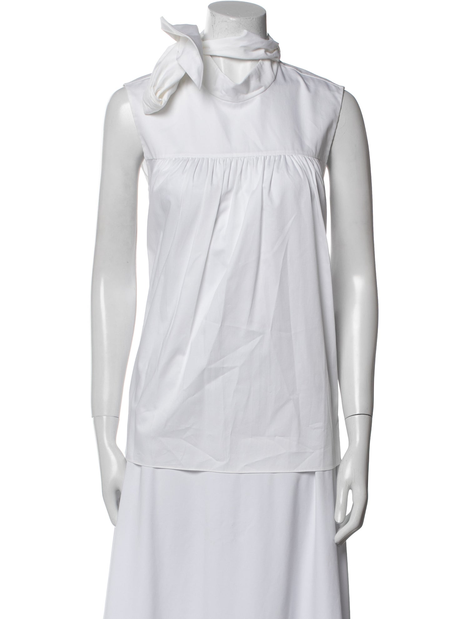 Adam Lippes Mock Neck Sleeveless Blouse