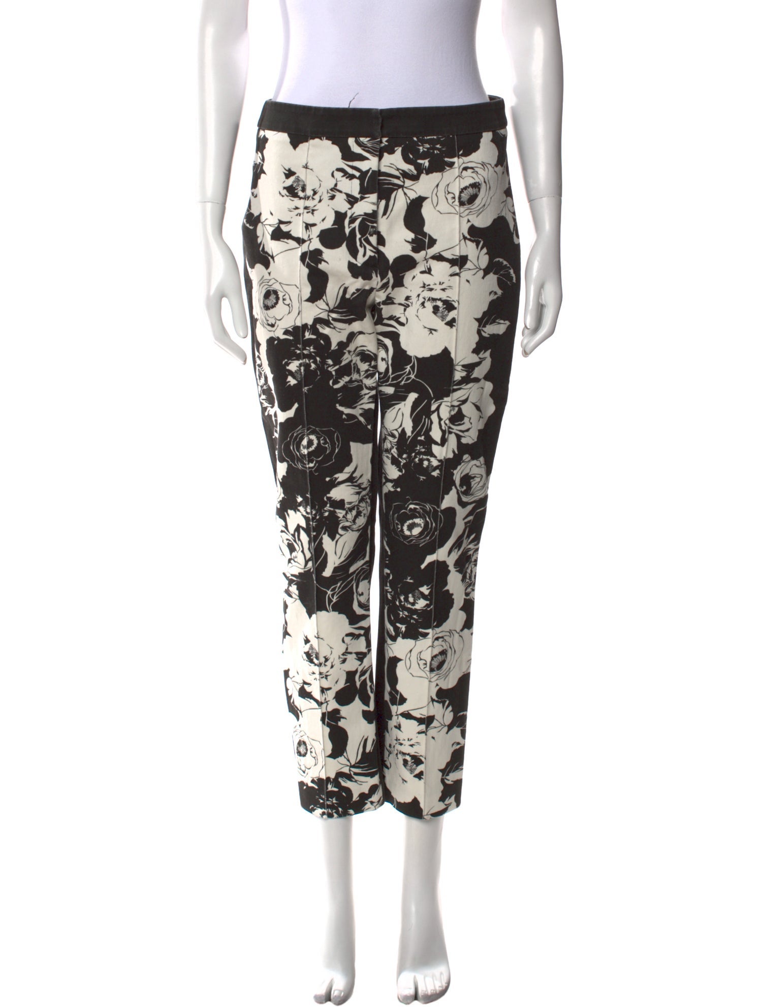 Adam Lippes Floral Print Straight Leg Pants