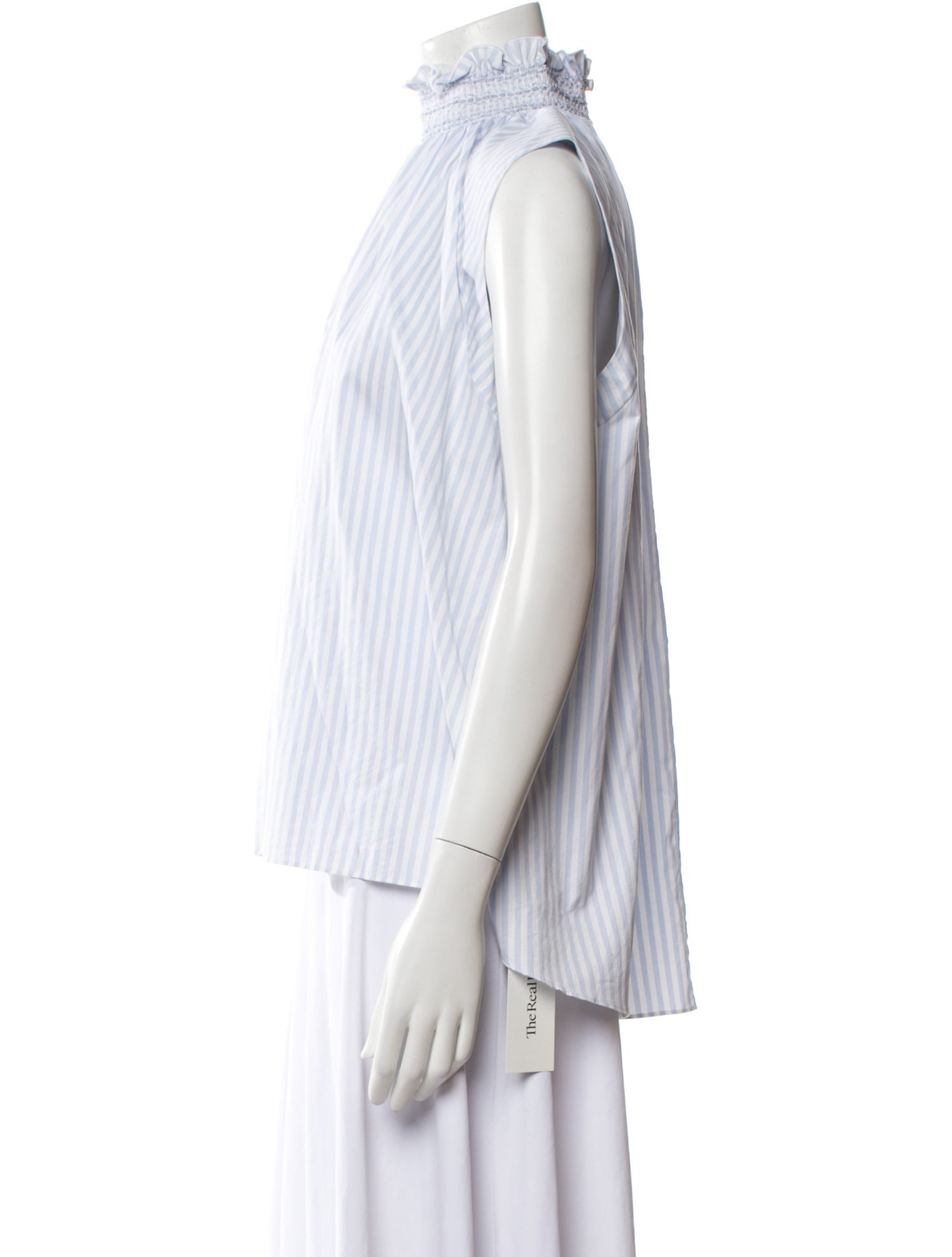 Adam Lippes Striped Mock Neck Top