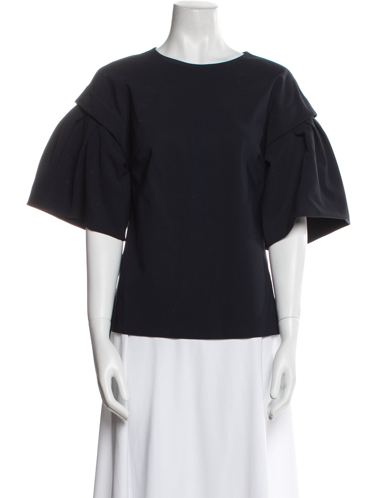 Adam Lippes Scoop Neck Short Sleeve Top