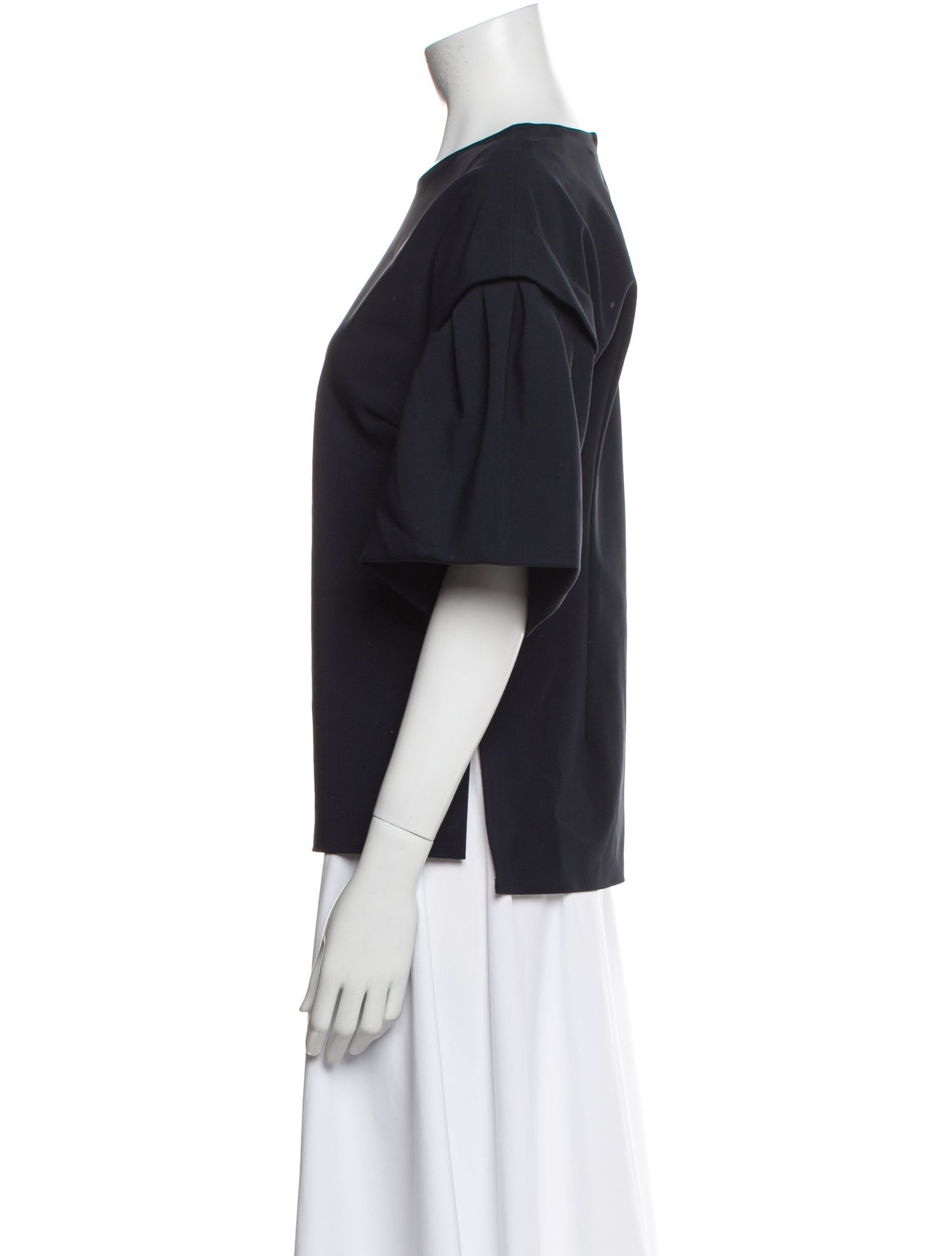 Adam Lippes Scoop Neck Short Sleeve Top