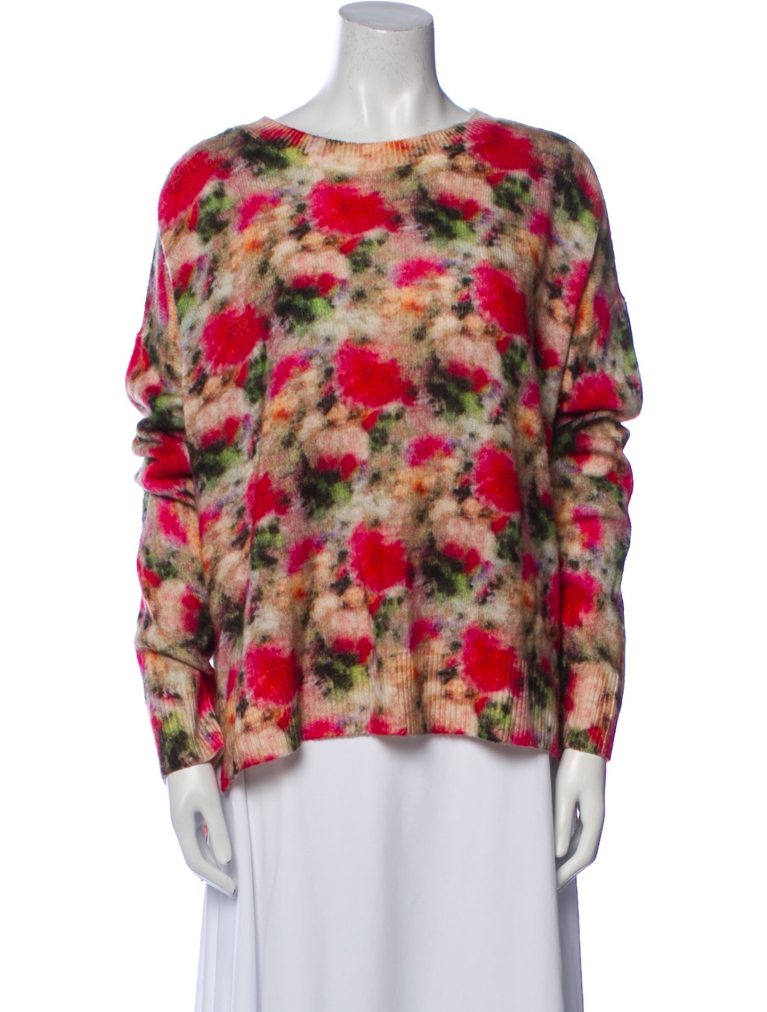 Adam Lippes Cashmere Floral Print Sweater