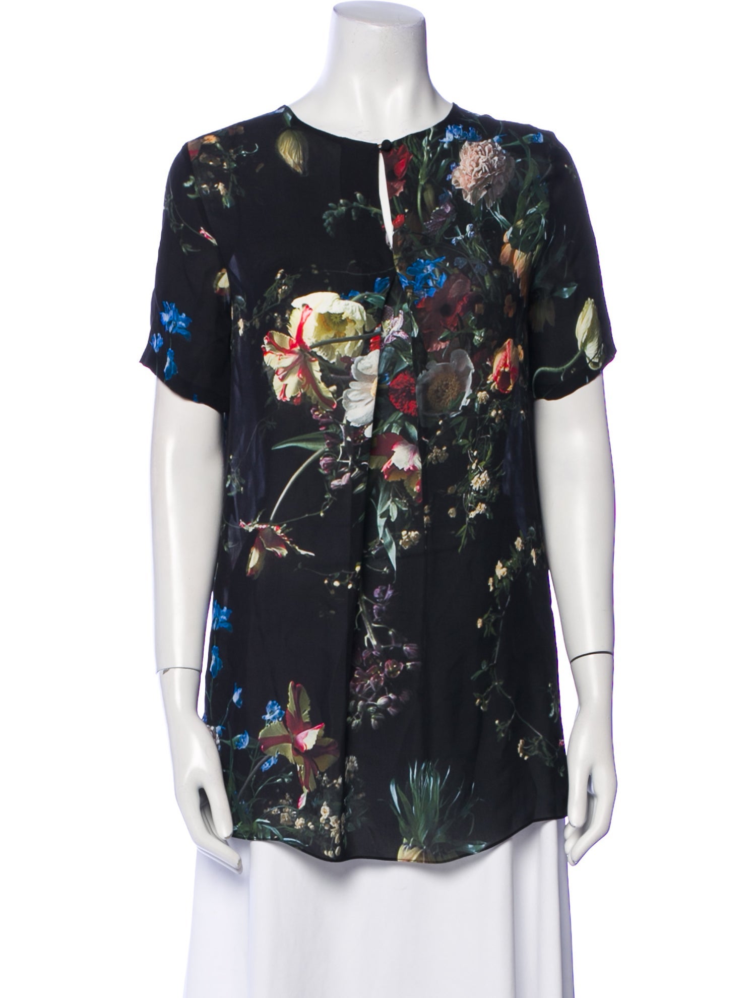Adam Lippes Silk Printed T-Shirt