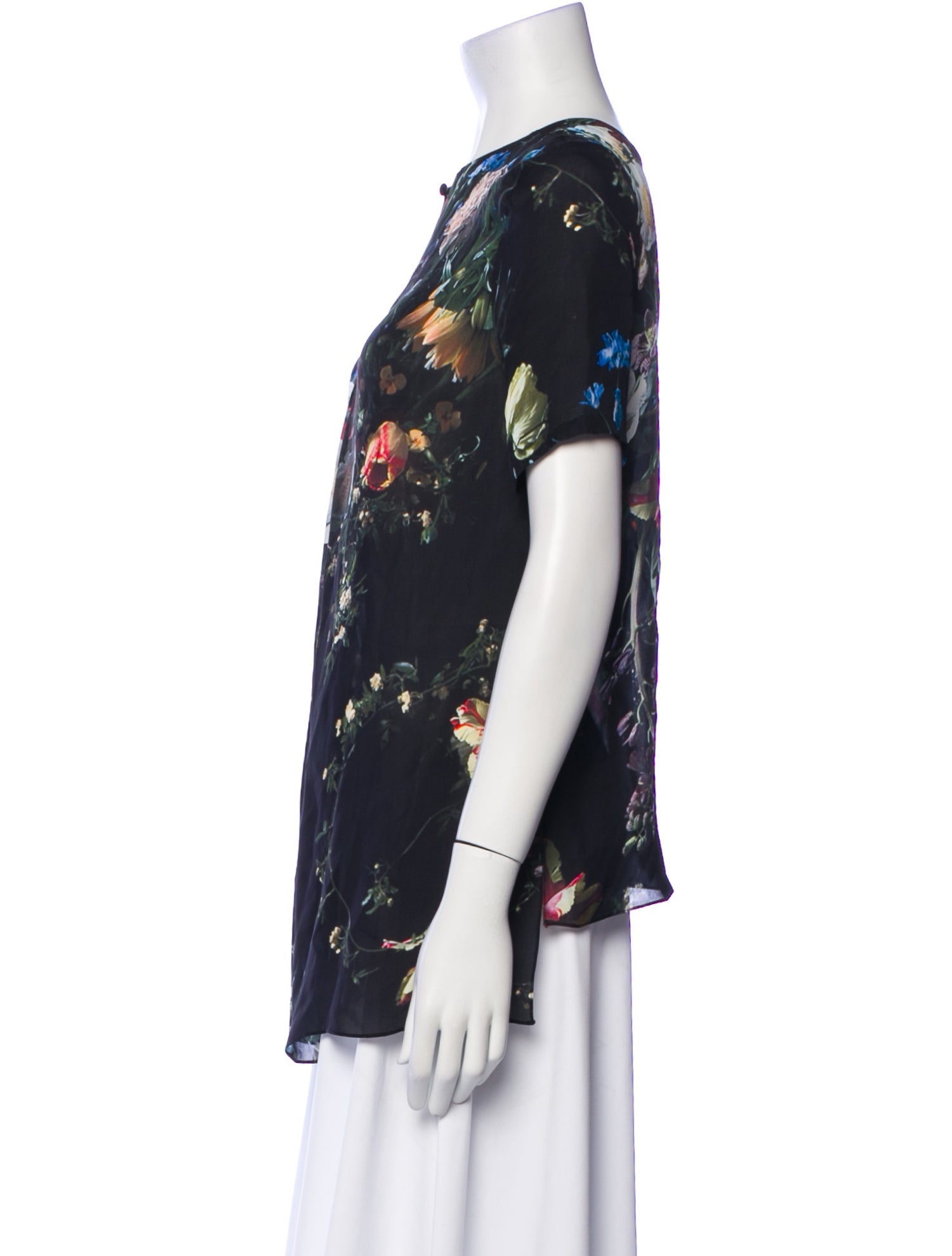 Adam Lippes Silk Printed T-Shirt