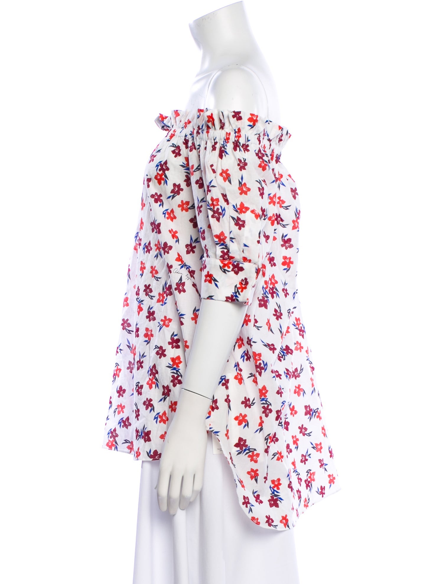 Adam Lippes Printed Off-The-Shoulder Blouse
