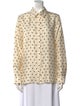 Adam Lippes Silk Polka Dot Print Button-Up Top
