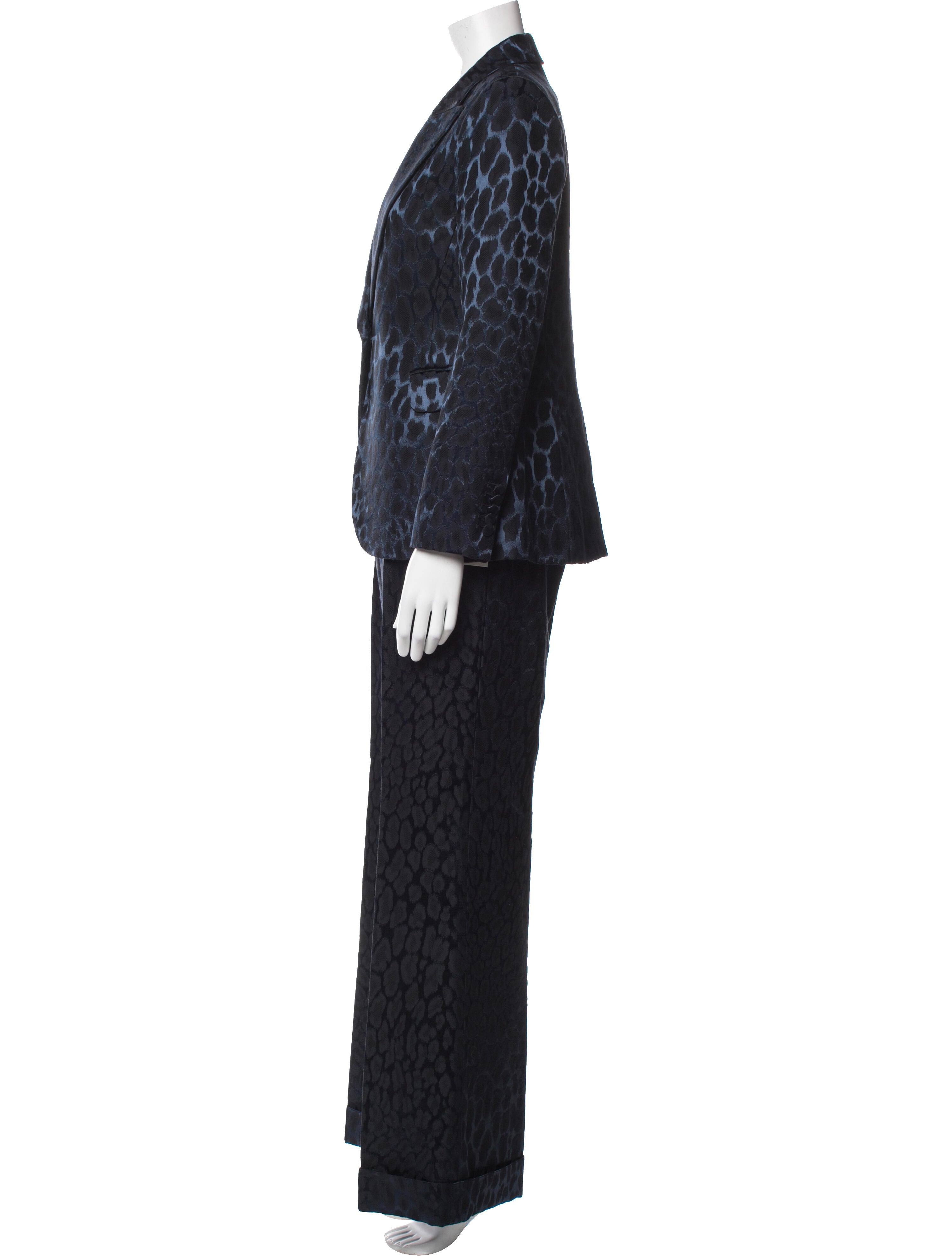 Adam Lippes Wool Animal Print Pantsuit