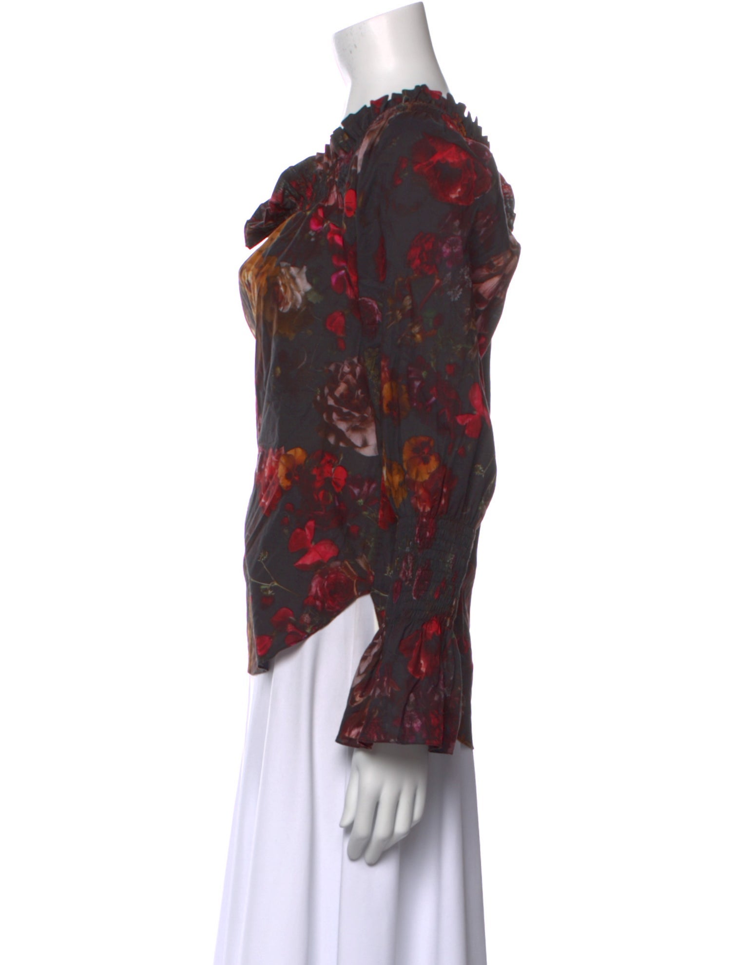 Adam Lippes Floral Print Scoop Neck Blouse