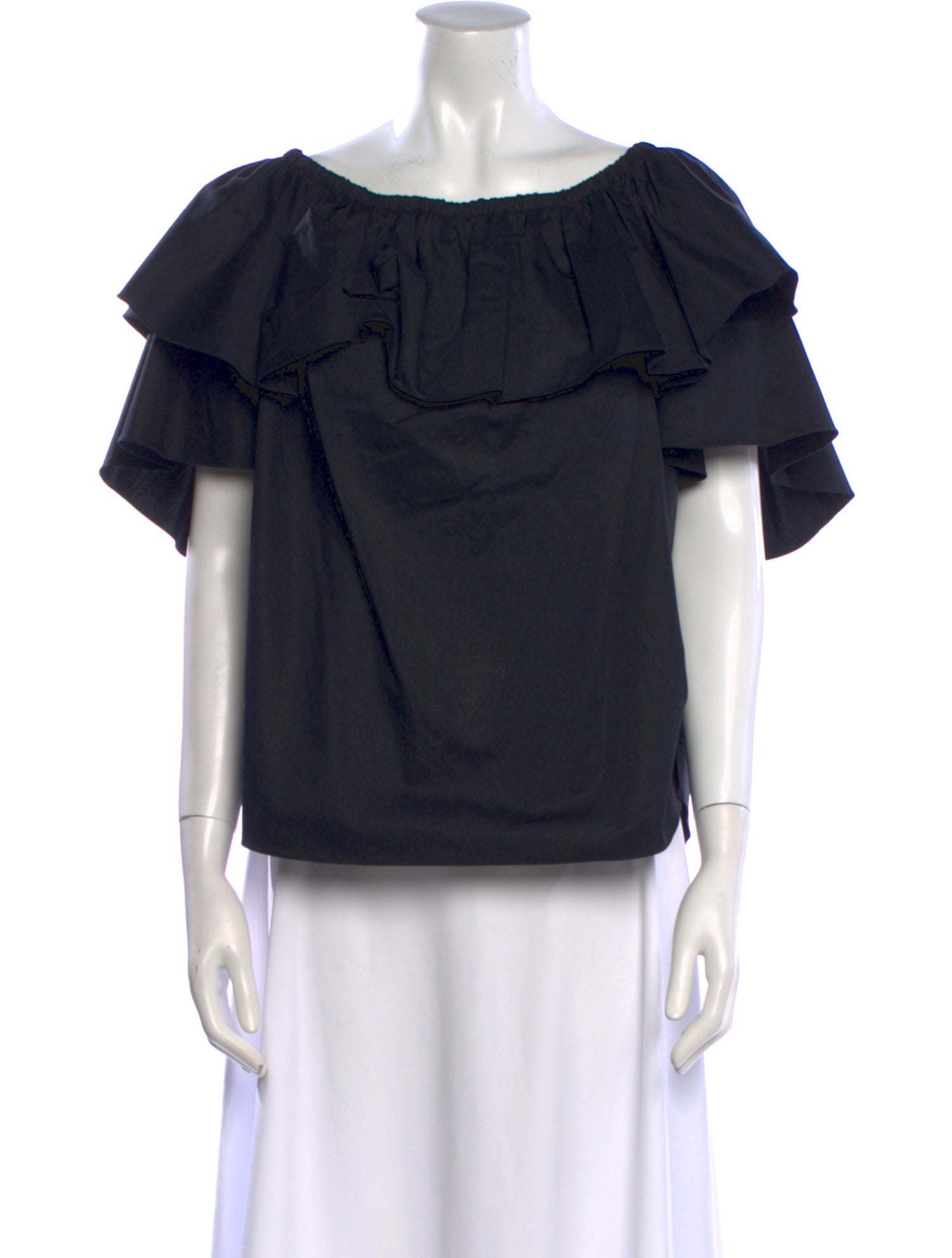 Adam Lippes Scoop Neck Short Sleeve Blouse