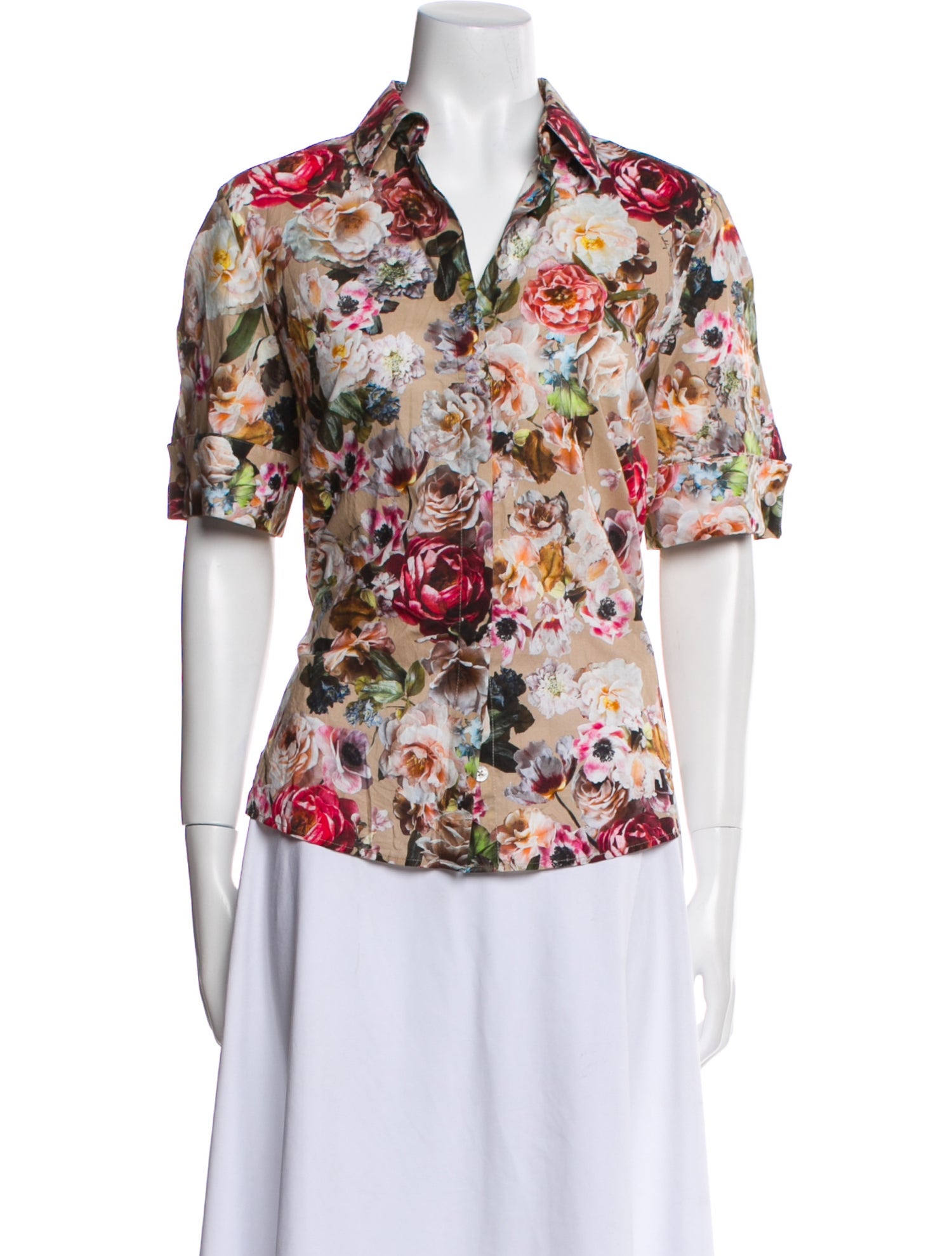 Adam Lippes Floral Print V-Neck Sweater