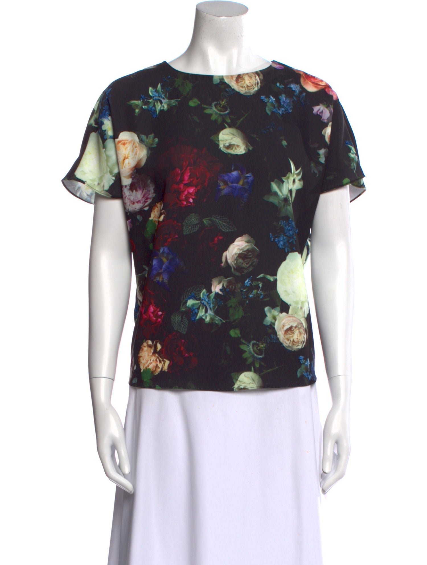Adam Lippes Floral Print Scoop Neck T-Shirt w/ Tags