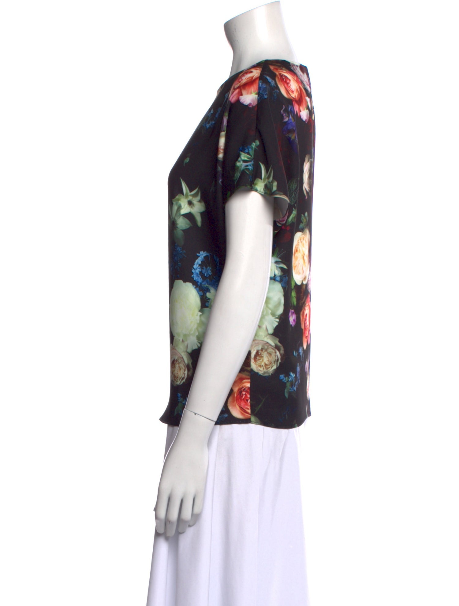 Adam Lippes Floral Print Scoop Neck T-Shirt w/ Tags