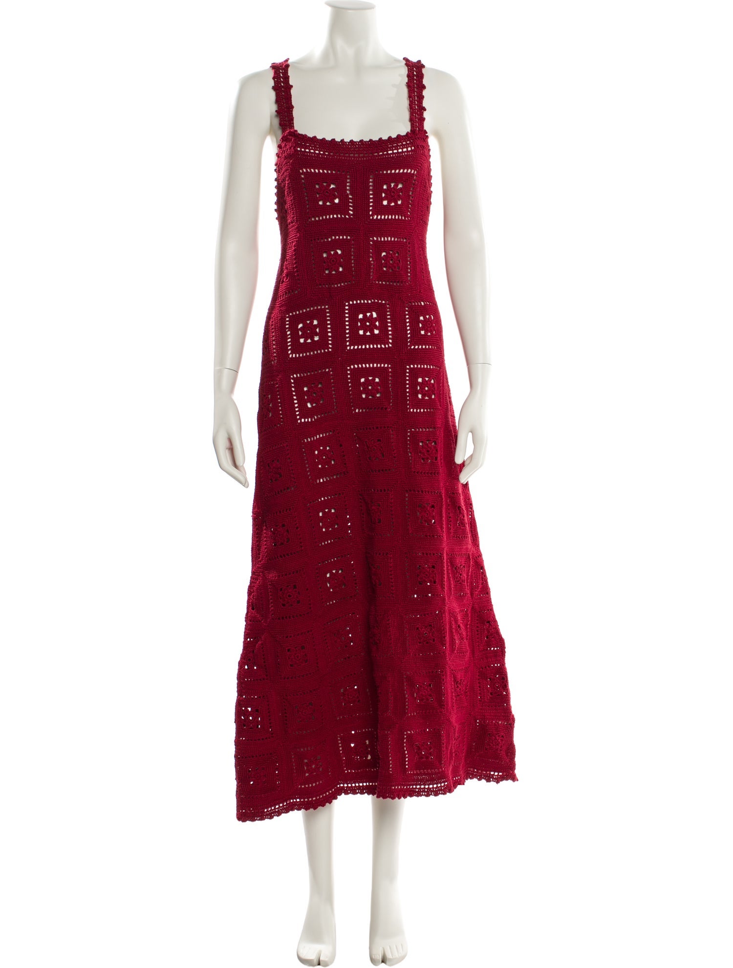 Adam Lippes Square Neckline Midi Length Dress